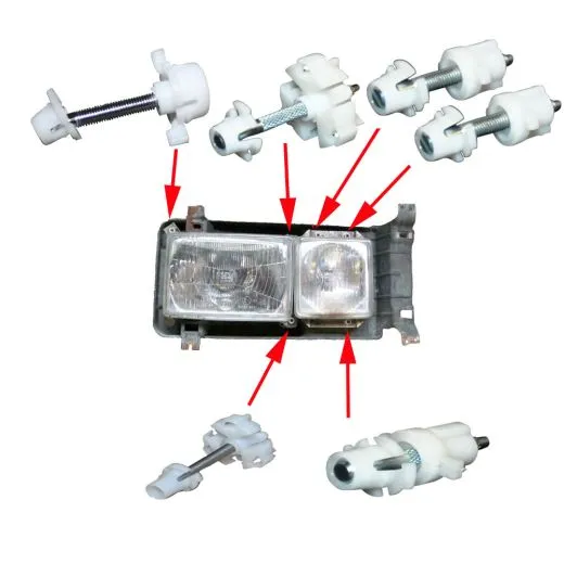 VW Bus T3 Einstellschrauben-Set fr Doppelscheinwerfer