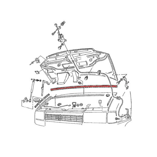 VW Bus T4 Dichtung zw. Motorhaube & Spritzwand VW Bus T4 Dichtung zw. Motorhaube & Spritzwand