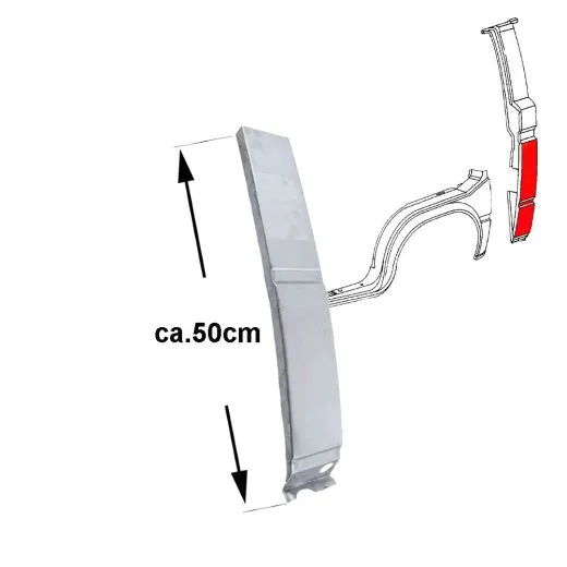 VW Bus T3 Reparaturblech B-Sule vorne rechts unten - hohe Ausfhrung