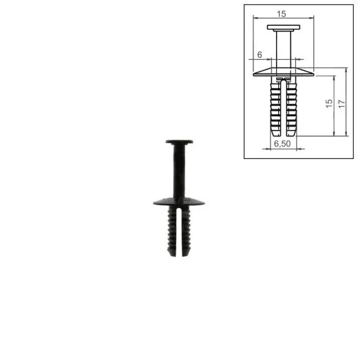 VW Bus Spreizniet 6,5x15 - 10 Stck