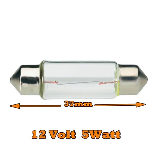 Sockelglhlampe, 12 V, 5 W, Sockelausf. SV8,5-8