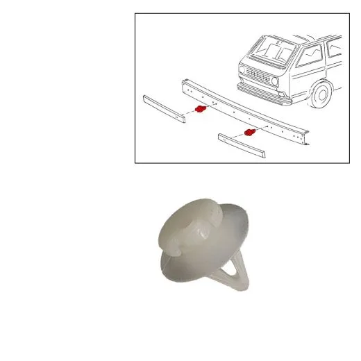 VW Bus T3 Befestigungs-Clip für Stoßprofil / Prallgummi