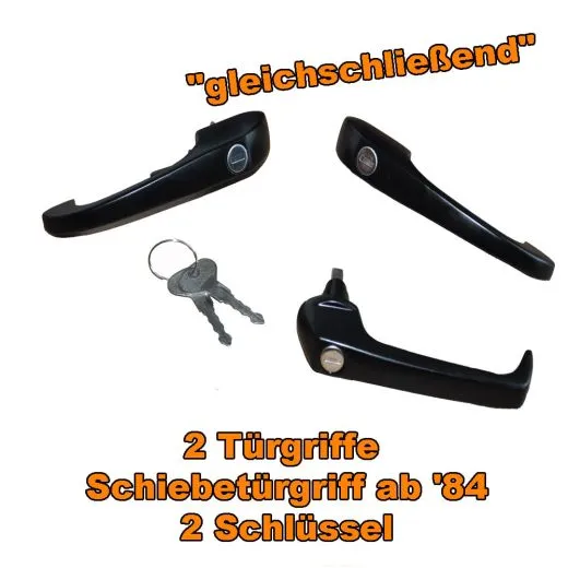 VW Bus T3 Türgriffe inkl. Schiebetürgriff ab '84 gleichschließend