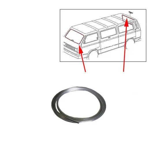 VW Bus T3 Zierleiste in Chrom für Front- oder Heckscheibendichtung