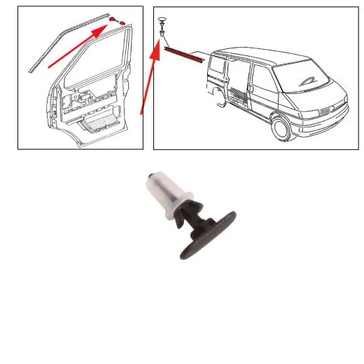 VW Bus T4 Clip für Schiebetür- & Türdichtung oben
