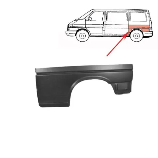 VW Bus T4 Reparaturblech Seitenteil hinten links langer RS