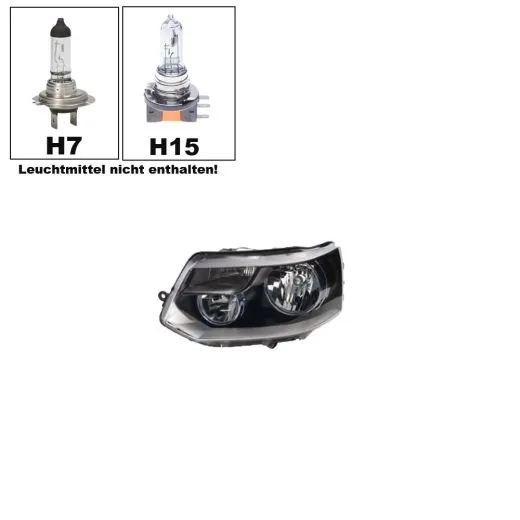 VW Bus T5 Hauptscheinwerfer H7 / H15 links ab 11/09