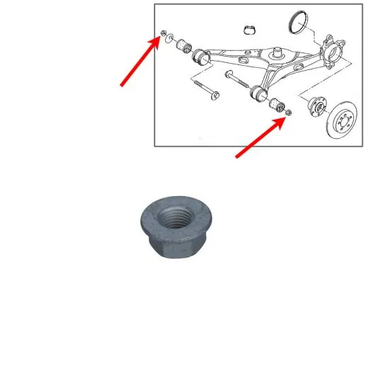 VW Bus T5 T6 Sechskantbundmutter für Achslenkerschrauben