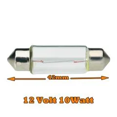 Sockelglühlampe, 12 V, 10 W, Sockelausf. SV8,5-8