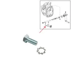 VW Bus T2 T3 Schraube & Zahnscheibe für Führungshülse am Getriebe