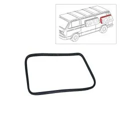VW Bus T3 Dichtung Seitenscheibe hinten mit Nut für Zierleiste
